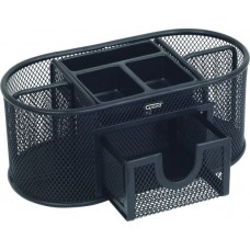 Przybornik biurowy GRAND zaokrąglany metalowy czarny