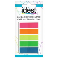 Zakładki indeksujące folia 45x12 5kol. IDEST
