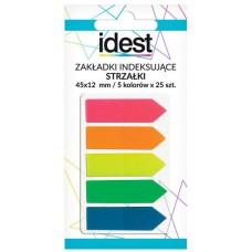 Zakładki indeksujące folia strzałki 45x12 5kol. IDEST
