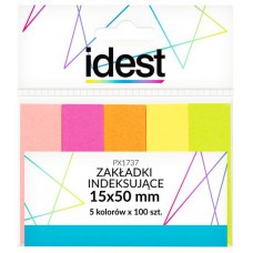 Zakładki indeksujące papier 15x50 5kol. IDEST